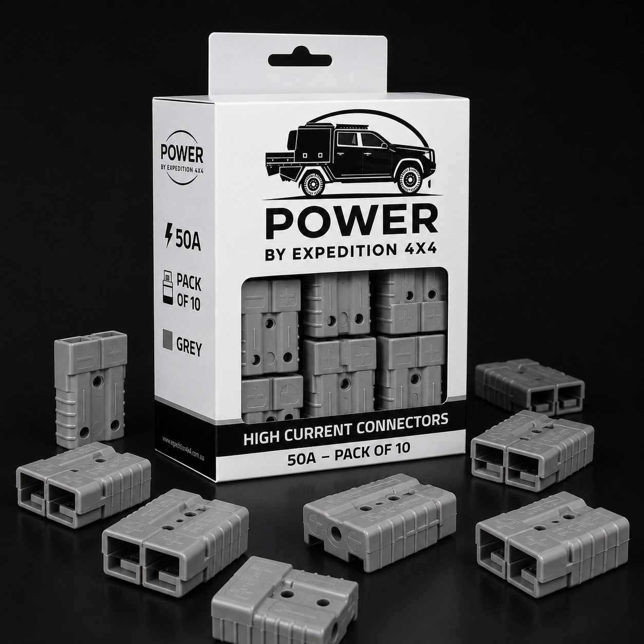 50A Grey Anderson Style Connectors - Pack of 10