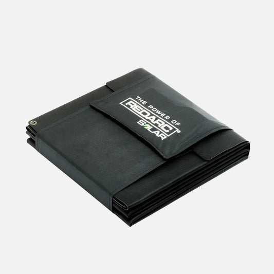 REDARC 300W monocrystalline solar blanket folded with integrated carry case