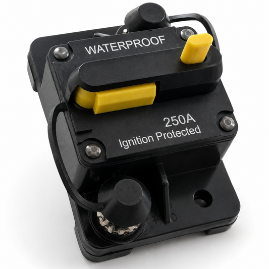 250A waterproof DC circuit breaker for 12V to 48V high current systems