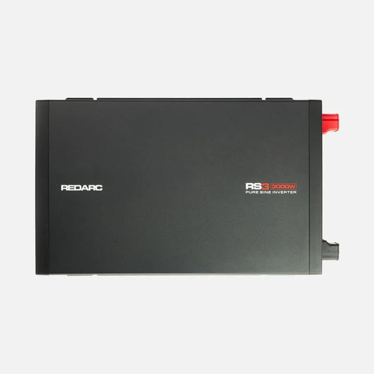 REDARC 3000W 12V inverter rear cooling fan and DC input terminals