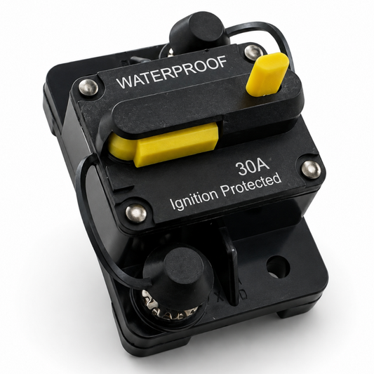 30A waterproof DC circuit breaker for 12V to 48V electrical systems
