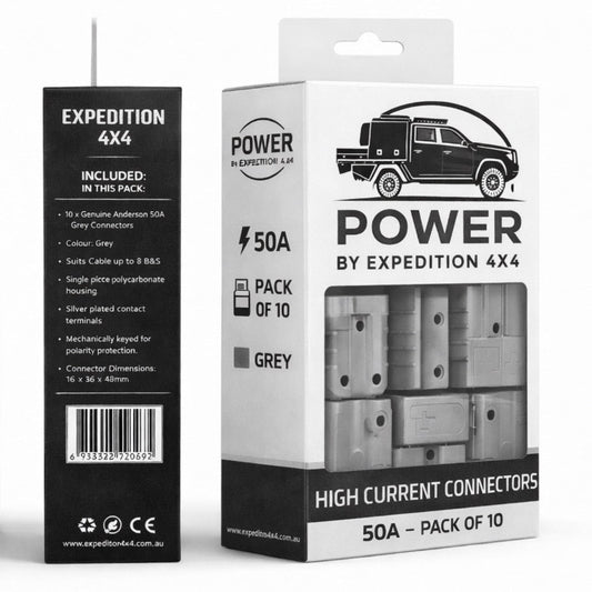 50A grey Anderson style connectors pack of 10 for 12V and 24V power systems
